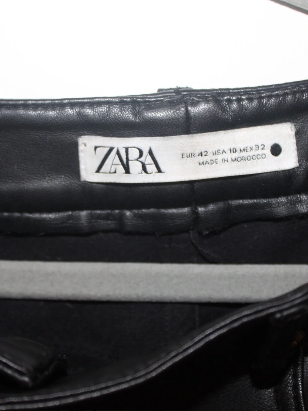 Used Zara Men’s Black Faux Leather Jeans